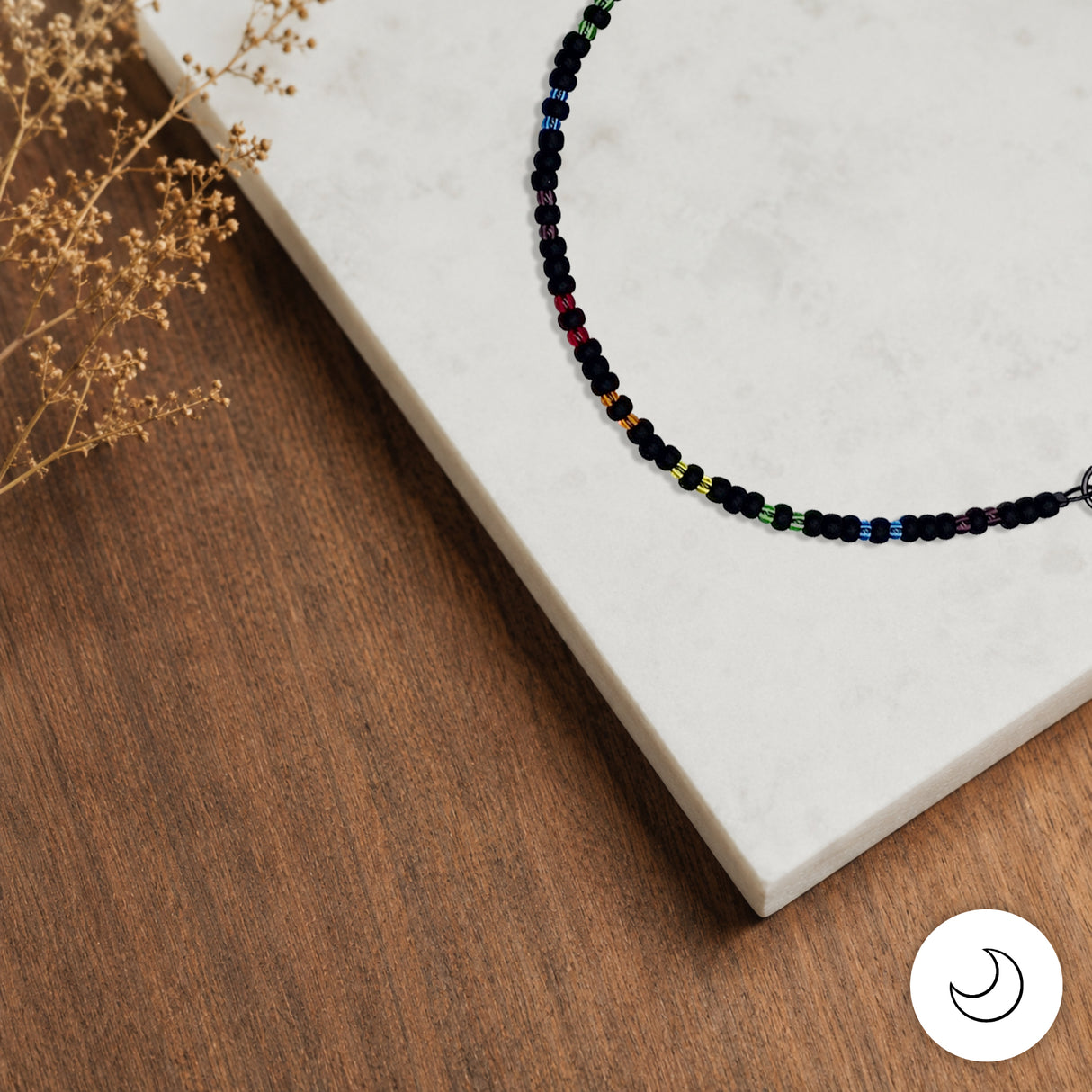 Contemporary Artisan Boho Pride Rainbow Glass Beaded Bracelet, 8 1/2 Inches