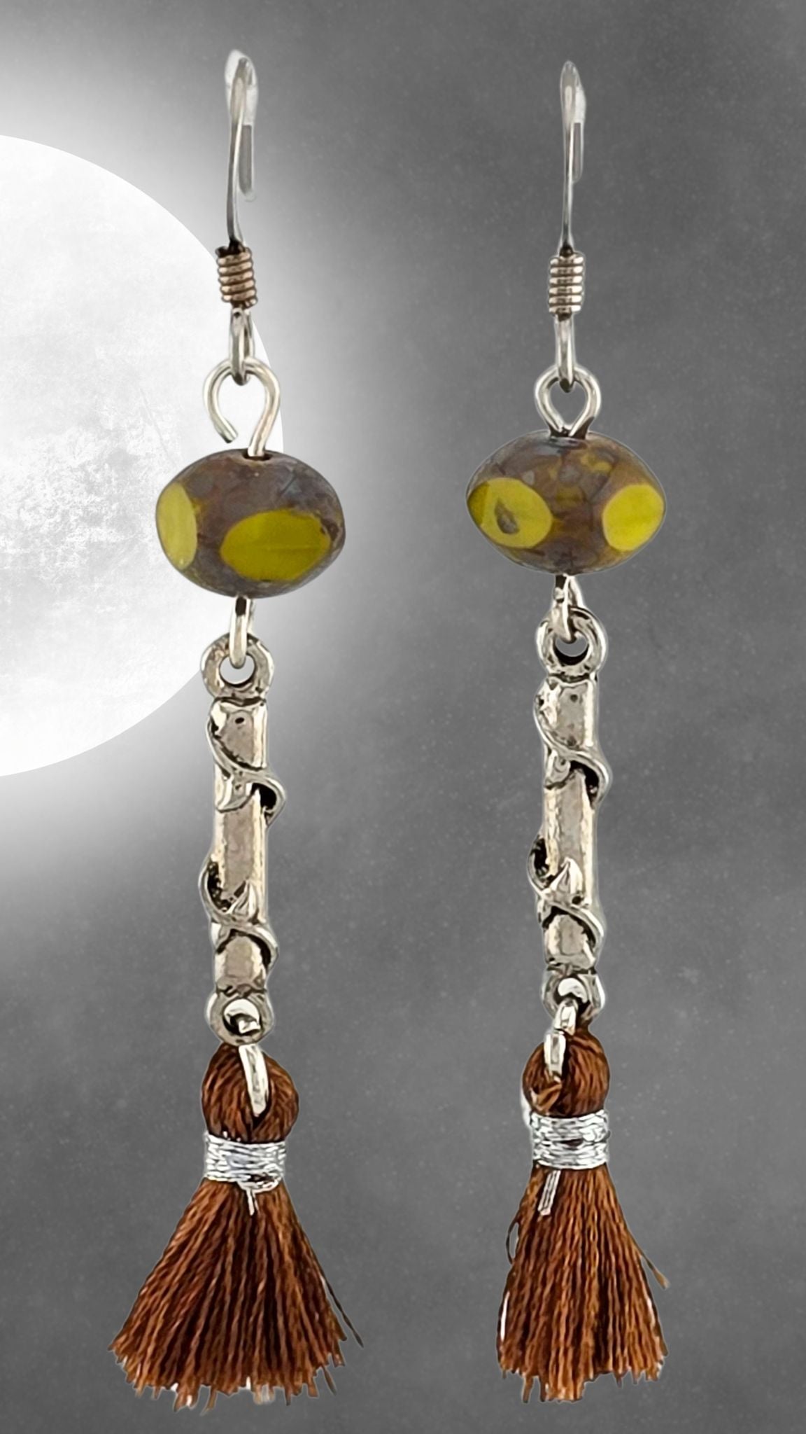 Hypoallergenic Mini Witch Broom Earrings 🧹 So Cute, You'll Fly!