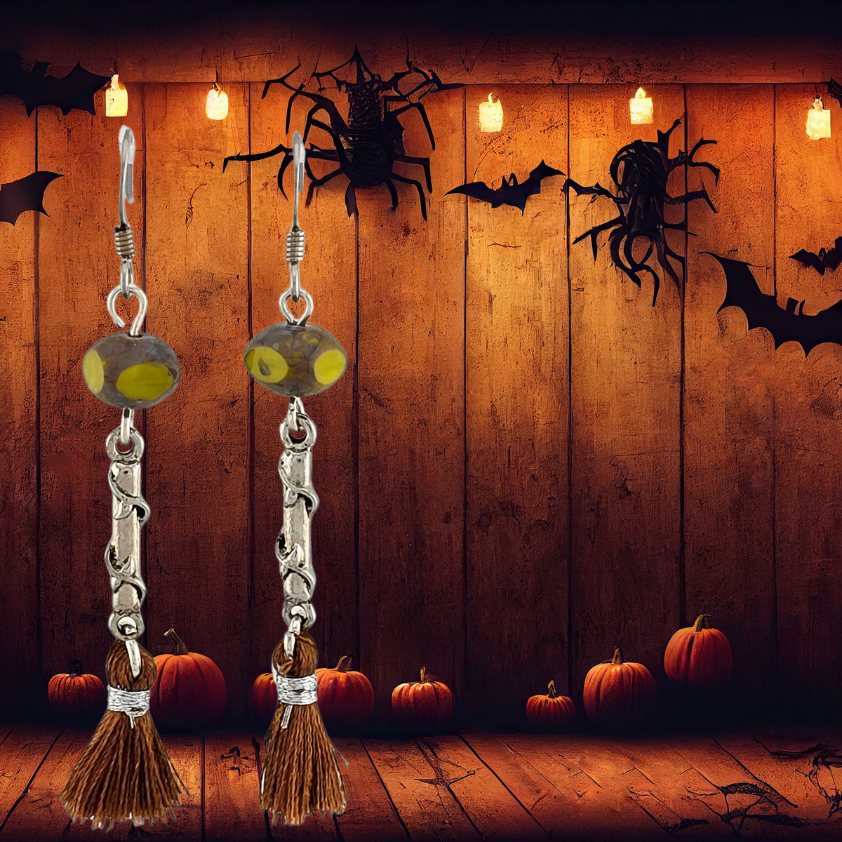 Hypoallergenic Mini Witch Broom Earrings 🧹 So Cute, You'll Fly!