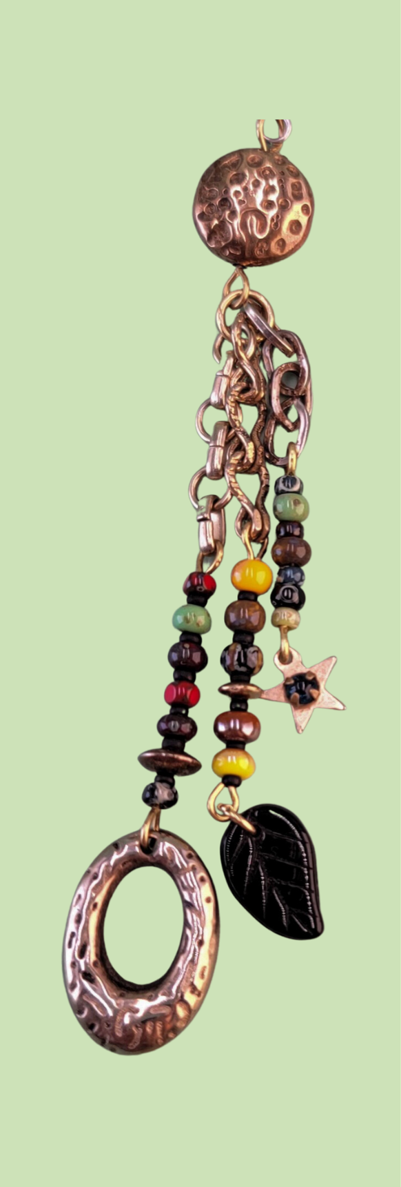 Handmade hypoallergenic colorful boho earrings with antiqued gold accents