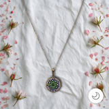 Contemporary Artisan Pastel Enamel Pendant Gold Fill Chain Necklace, 17 1/2"