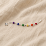 Fan or Light Pull - Pride Felt Beads with Pewter Heart