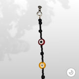 Fan or Light Pull - Czech Glass Evil Eye Beads in Pride Colors with Black Matte Czech Glass