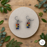 Contemporary Artisan Boho Pride Rainbow Matte Seed Bead Chain Earrings, 1 1/2"
