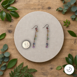 Contemporary Artisan Boho Pride Rainbow Lightweight Niobium Earrings, 1 1/2"