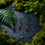 Contemporary Artisan Boho Pride Rainbow Lightweight Niobium Earrings, 1 1/2"