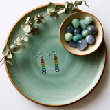 Handmade Boho Pride Earrings: Rainbow Rings Earrings on Hypoallergenic Ear Wires