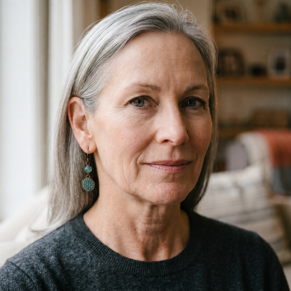 Contemporary Artisan Earthy Picasso Glass Niobium Drop Earrings, 1 5/8"
