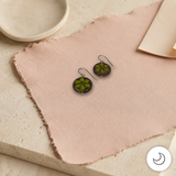 Contemporary Artisan Organic Daisy Czech Glass 14K Gold Fill Earrings, 1 1/2"