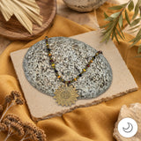 Contemporary Artisan Picasso Glass Bead Gold Daisy Pendant Necklace, 20 1/2"