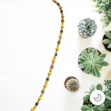 Contemporary Artisan Picasso Glass Bead Gold Daisy Pendant Necklace, 20 1/2"