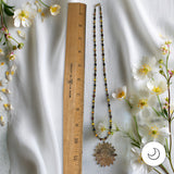 Contemporary Artisan Picasso Glass Bead Gold Daisy Pendant Necklace, 20 1/2"