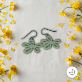 Contemporary Artisan Green & Yellow Polymer Niobium Drop Earrings, 1 1/2"