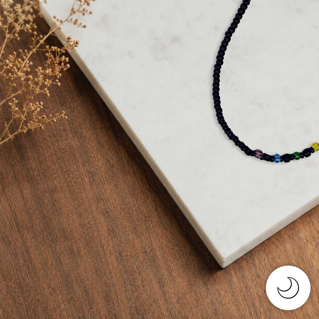 Contemporary Artisan Boho Pride Rainbow Glass Beaded Bracelet, 9 Inches