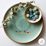 Contemporary Artisan Boho Pride Rainbow Lightweight Gold-Filled Hoop Earrings, 1 1/4"