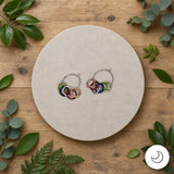 Contemporary Artisan Boho Pride Rainbow Stainless Steel Hoop Earrings, 1 1/2"