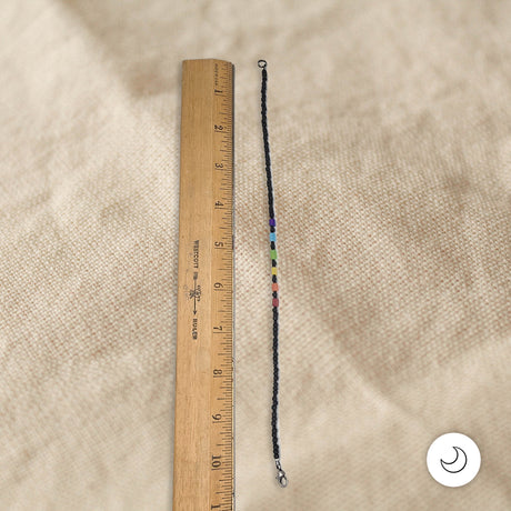 Contemporary Artisan Boho Pride Rainbow Matte Glass Anklet Bracelet, 11 1/4"