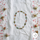 Contemporary Artisan Colorful Enamel Daisy Gold Tone Chain Bracelet Anklet