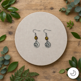 Contemporary Artisan Diamond Picasso Glass Yellow Silver Drop Earrings, 1 3/4"
