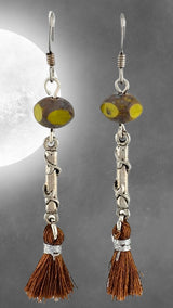 Hypoallergenic Mini Witch Broom Earrings 🧹 So Cute, You'll Fly!