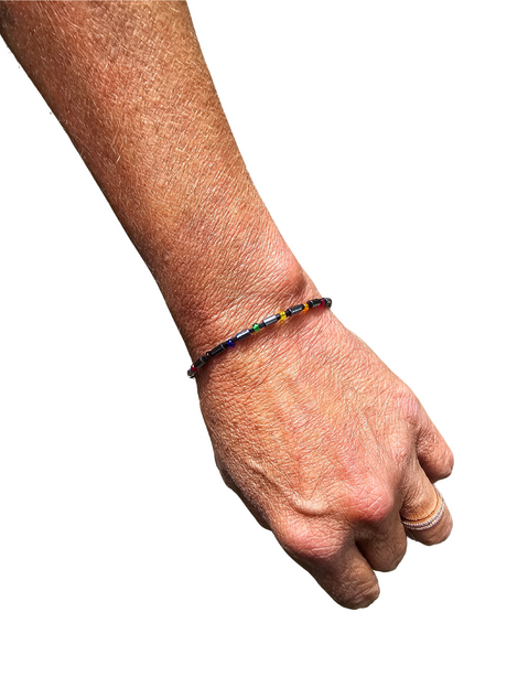 Colorful Hematite Pride Bracelet - Handmade & Unisex