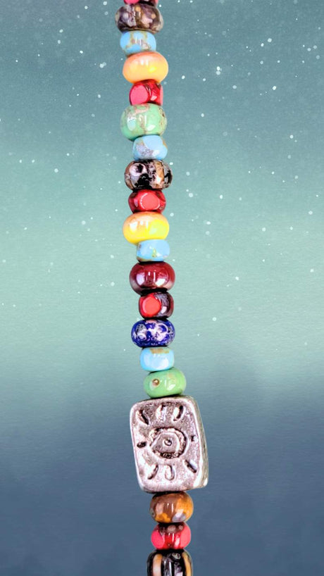 Hippie-Inspired Boho Necklace with Peace Sign Pendant