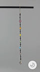 Fan or Light Pull - Czech Glass Evil Eye Beads in Pride Colors with Black Matte Czech Glass