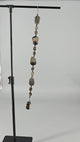 Fan or Light Pull - Agate in Grey, Tan, Black, and Brown with Matte Black Czech Glass