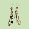 Handmade hypoallergenic colorful boho earrings with antiqued gold accents