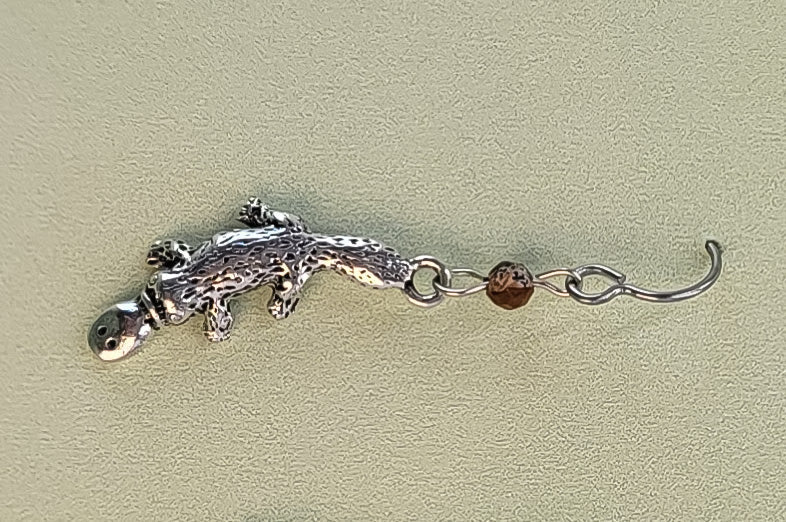 Handmade platypus earrings made with lead-free pewter platypus and brown Czech glass beads