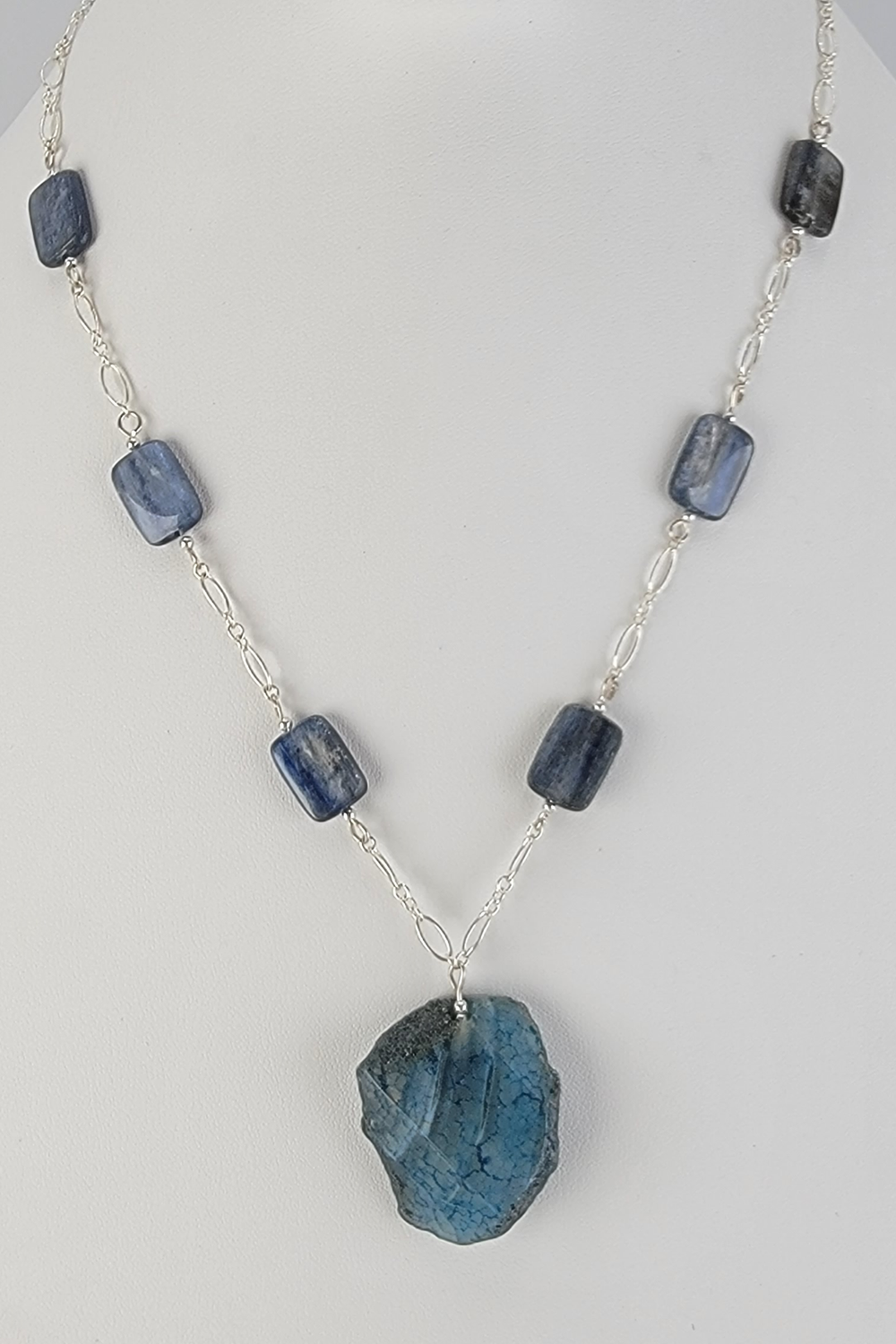 Alaska Kyanite and Sterling Silver Necklace