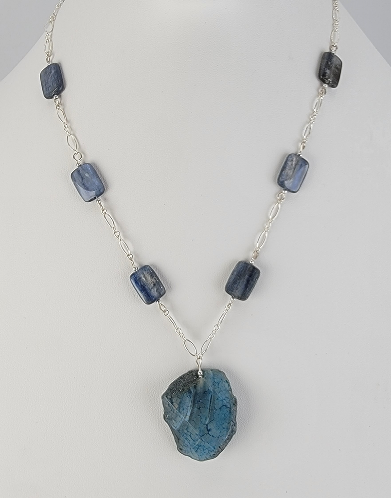Alaska Kyanite and Sterling Silver Necklace