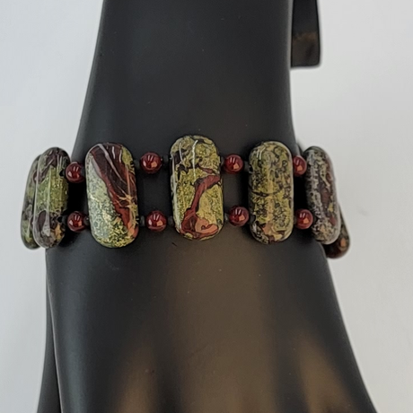 Bracelet - Elegant and Unique Dragonâ€™s Blood Jasper Dark Red