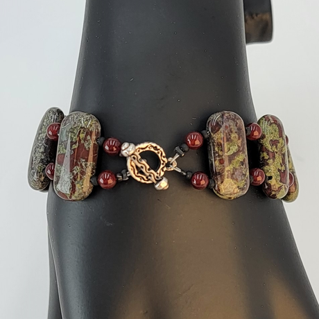 Bracelet - Elegant and Unique Dragonâ€™s Blood Jasper Dark Red