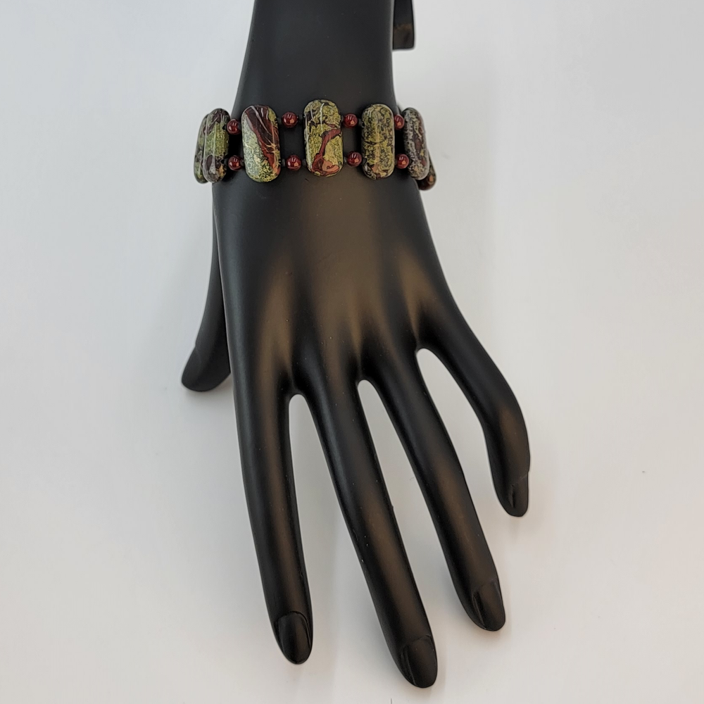 Bracelet - Elegant and Unique Dragonâ€™s Blood Jasper Dark Red