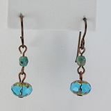 Earrings - Brilliant Faceted Aquamarine Picasso Glass