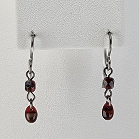 Earrings - Delicate Picasso Glass Tear Drops and Rounds in 