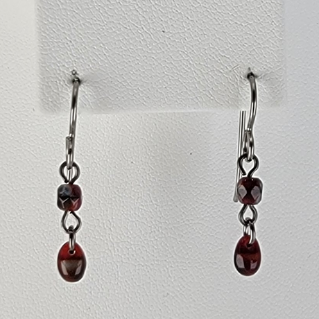 Earrings - Delicate Picasso Glass Tear Drops and Rounds in 
