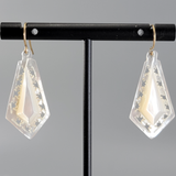 Elegant Carved Shell Earrings on Gold Filled Ear Wires