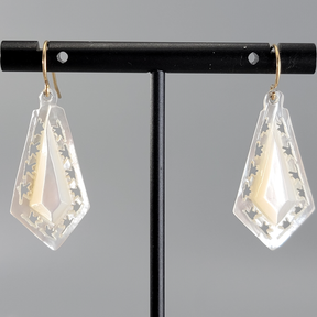 Elegant Carved Shell Earrings on Gold Filled Ear Wires