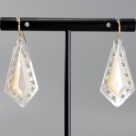 Elegant Carved Shell Earrings on Gold Filled Ear Wires