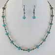 Eye-Catching Necklace Set in Aquamarine Picasso Glass with 