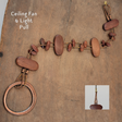 Fan or Light Pull - Double-Stranded Wood Copper and Czech 