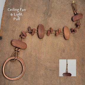 Fan or Light Pull - Double-Stranded Wood Copper and Czech 