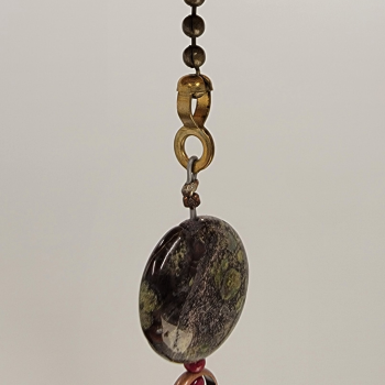 Fan or Light Pull - Dragonâ€™s Blood Jasper Copper & Czech 
