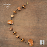 Fan or Light Pull - Earthy Orange Brown and Sand Ceramic 