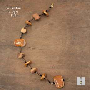 Fan or Light Pull - Earthy Orange Brown and Sand Ceramic 