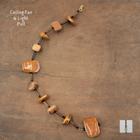 Fan or Light Pull - Earthy Orange Brown and Sand Ceramic 