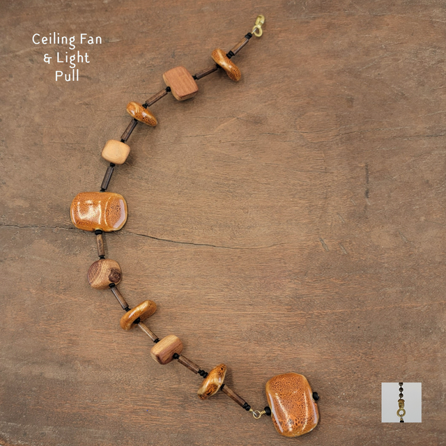 Fan or Light Pull - Earthy Orange Brown and Sand Ceramic 