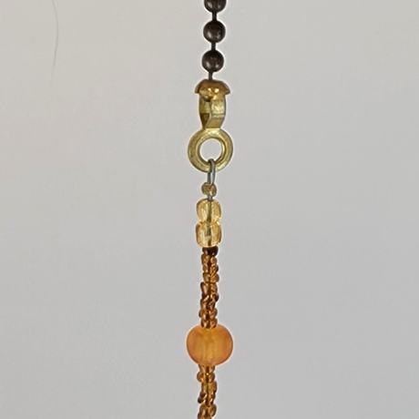 Fan or Light Pull - Earthy Sand and Orange Ceramic with 